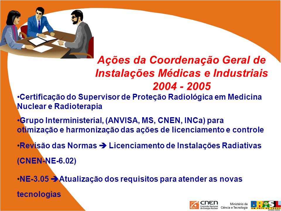 Ações da Coordenação Geral de Instalações Médicas e Industriais