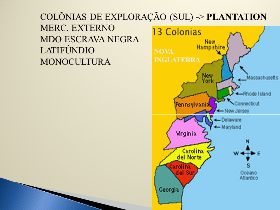 COLÕNIAS DE EXPLORAÇÃO (SUL) -> PLANTATION MERC. EXTERNO