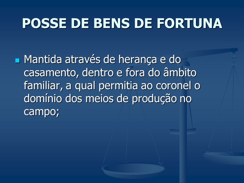 POSSE DE BENS DE FORTUNA