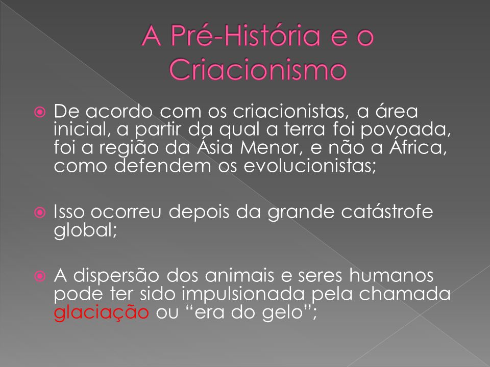 A Pré-História e o Criacionismo