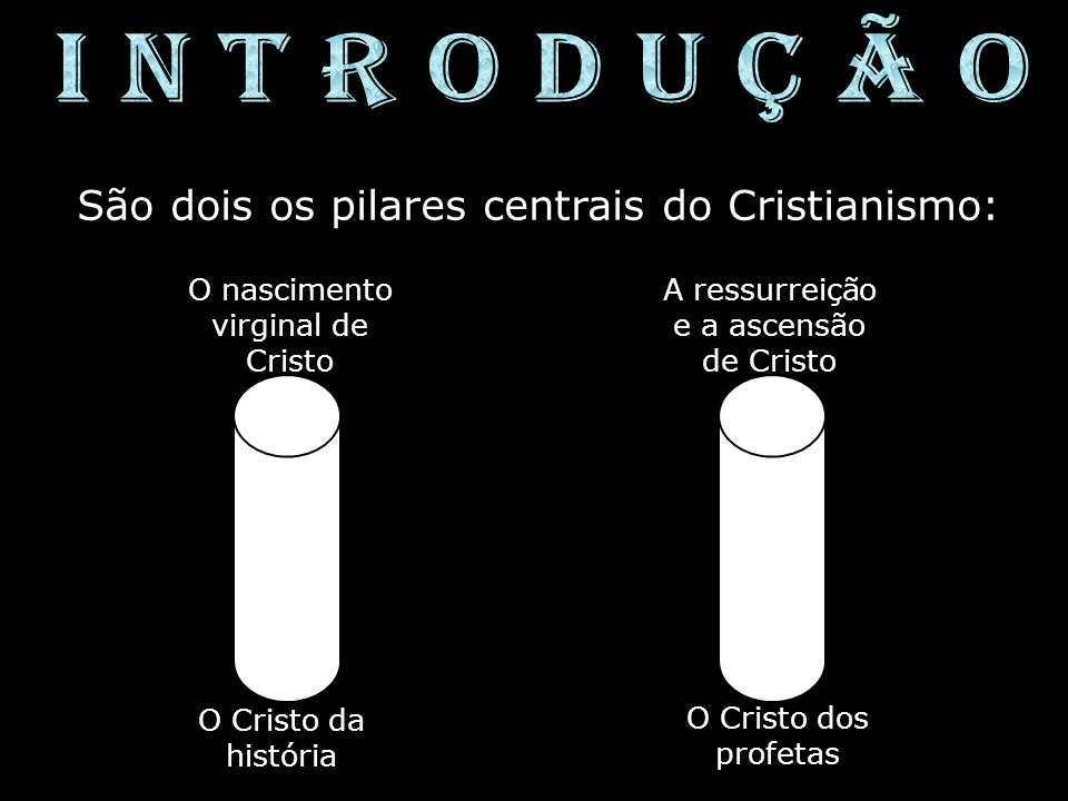 I N T R O D U Ç Ã O São dois os pilares centrais do Cristianismo: