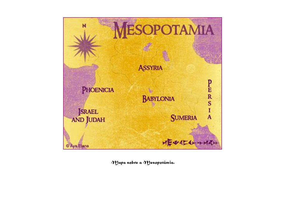 Mapa sobre a Mesopotâmia.