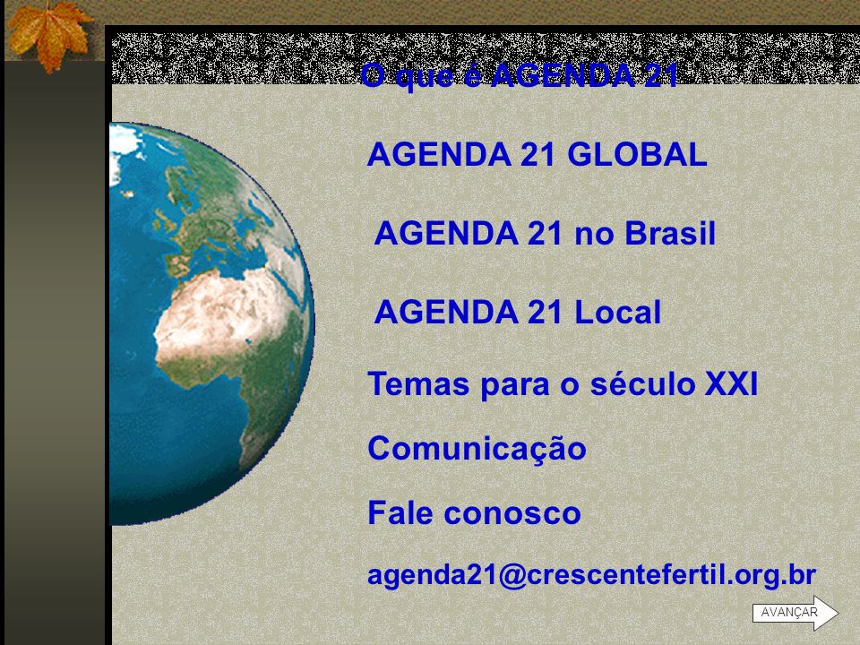 O que é AGENDA 21 AGENDA 21 GLOBAL AGENDA 21 no Brasil AGENDA 21 Local