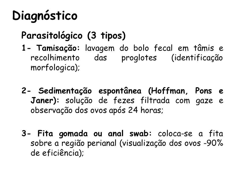 Diagnóstico Parasitológico (3 tipos)