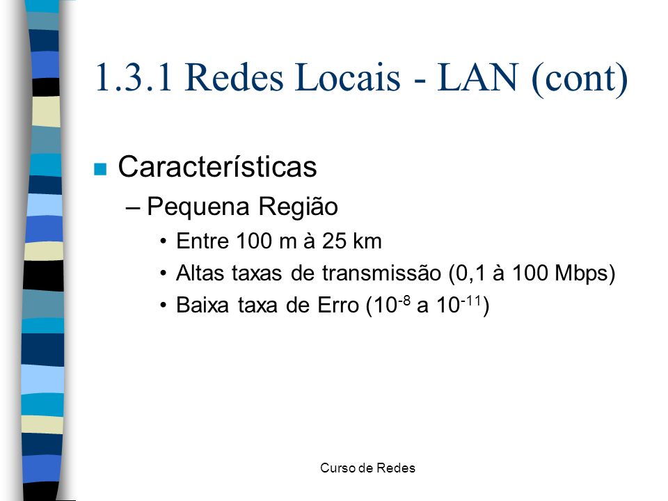 1.3.1 Redes Locais - LAN (cont)