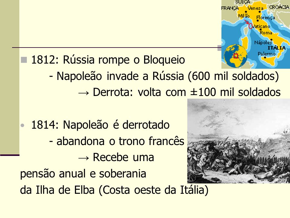 1812: Rússia rompe o Bloqueio