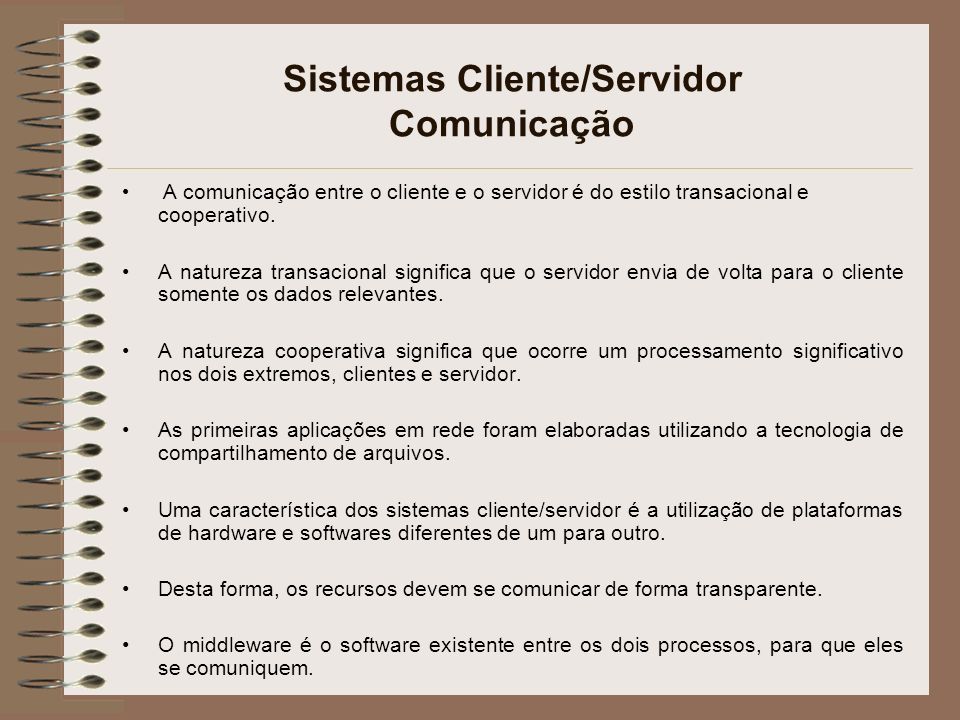 Sistemas Cliente/Servidor Comunicação