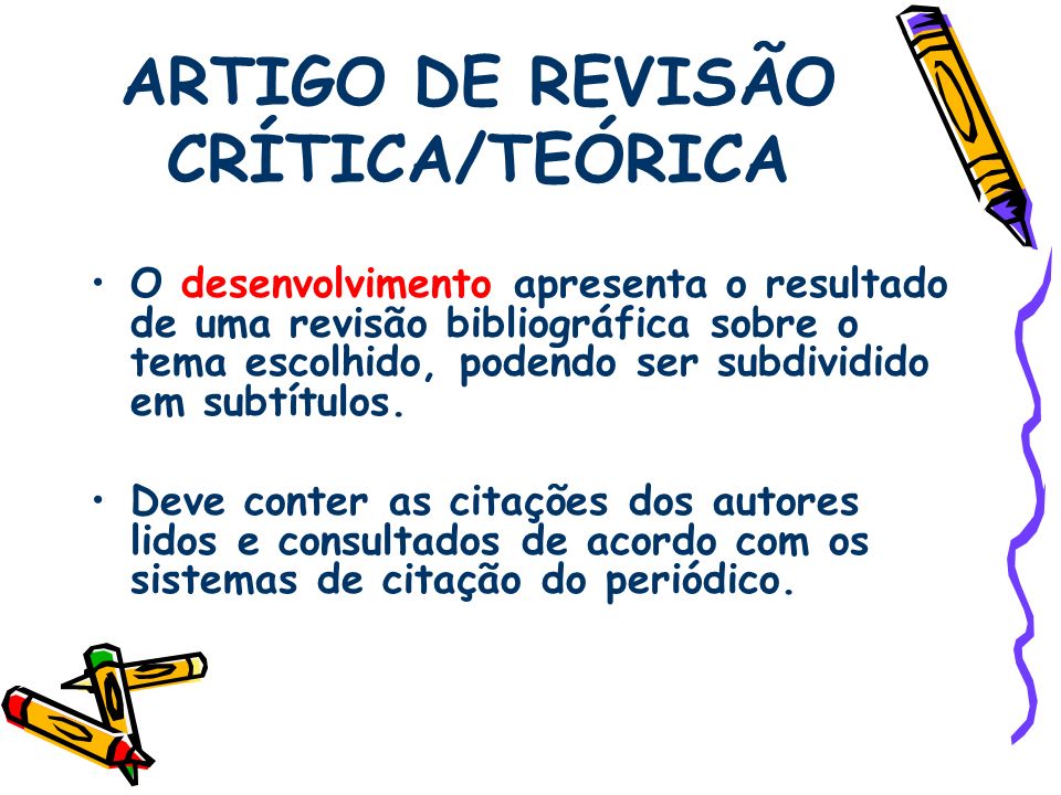 ARTIGO DE REVISÃO CRÍTICA/TEÓRICA