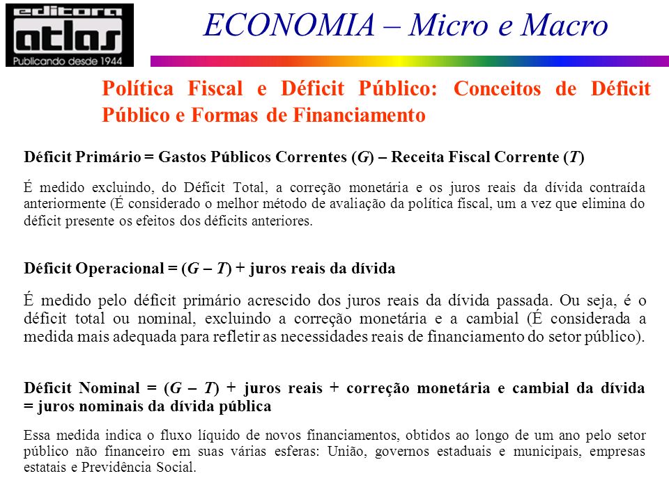 Política Fiscal e Déficit Público: Conceitos de Déficit Público e Formas de Financiamento