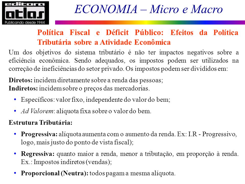 Política Fiscal e Déficit Público: Efeitos da Política Tributária sobre a Atividade Econômica