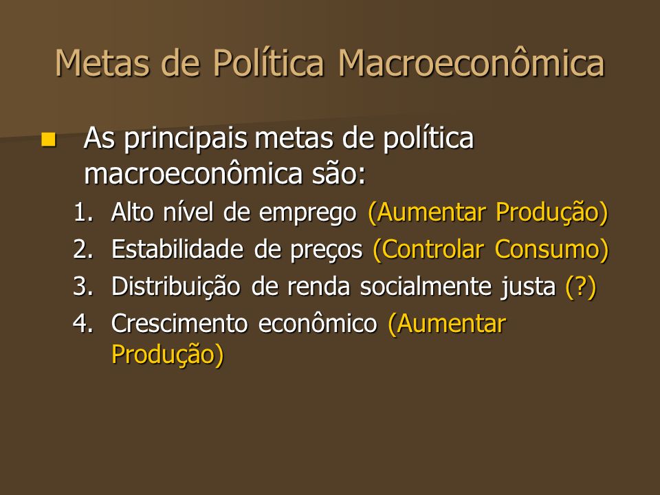 Metas de Política Macroeconômica