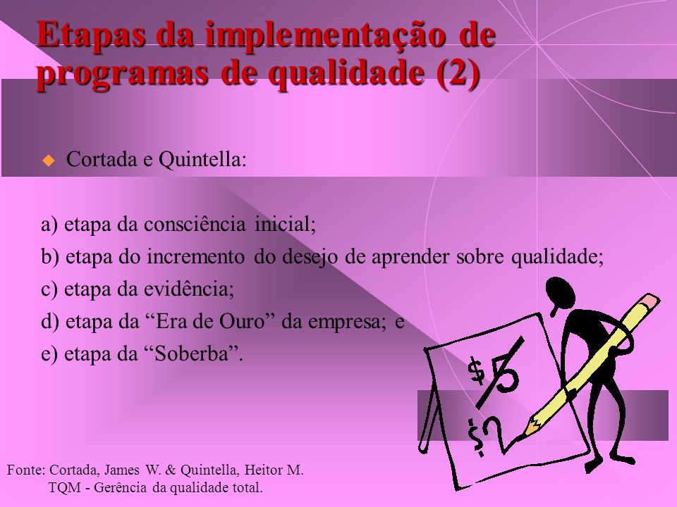 Etapas da implementação de programas de qualidade (2)
