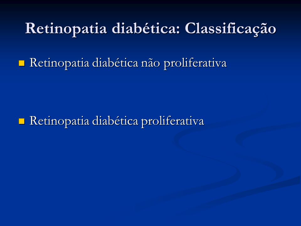 Retinopatia diabética: Classificação