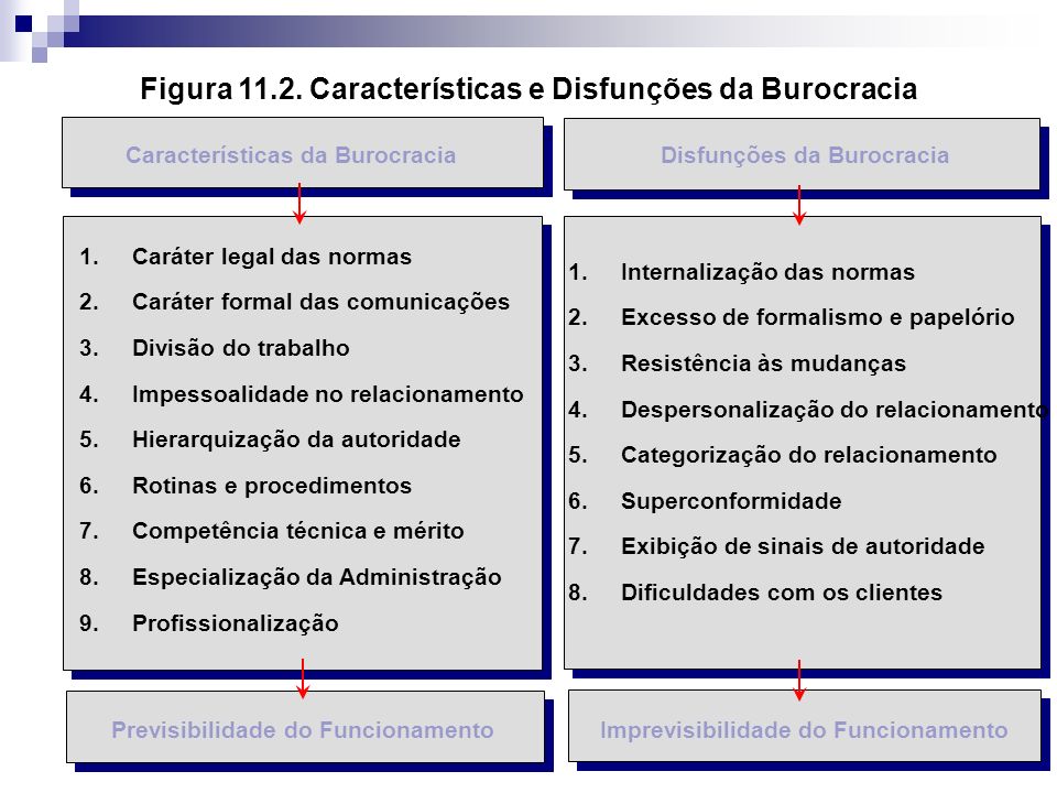 Figura Características e Disfunções da Burocracia