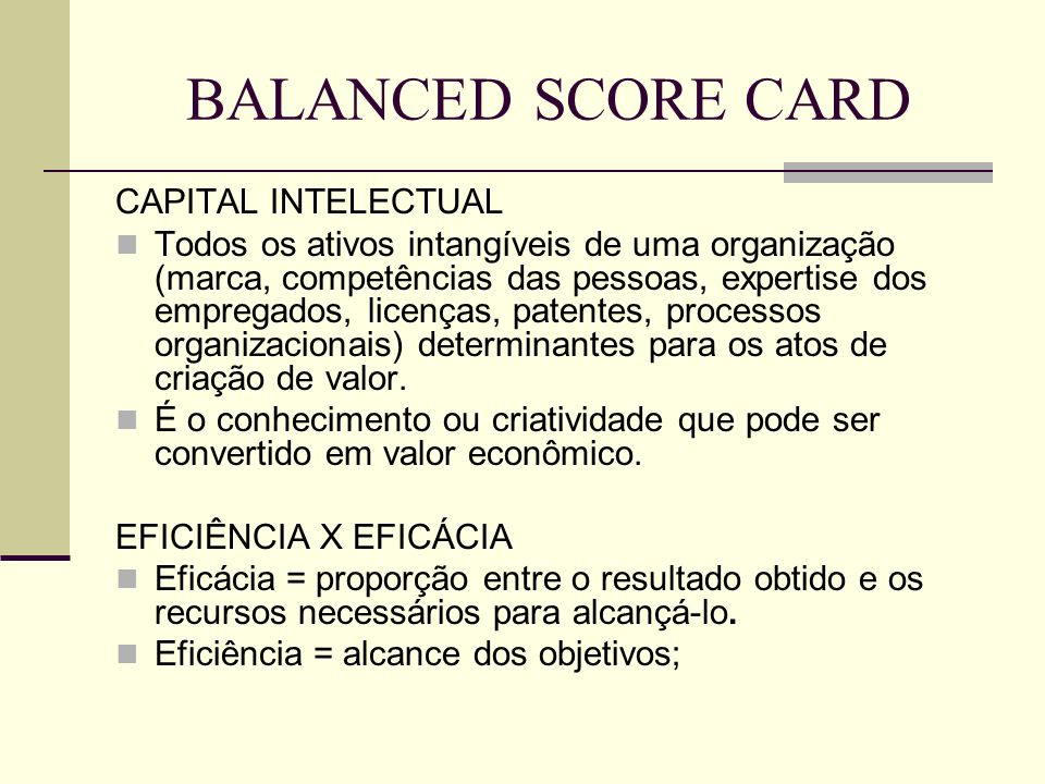BALANCED SCORE CARD CAPITAL INTELECTUAL