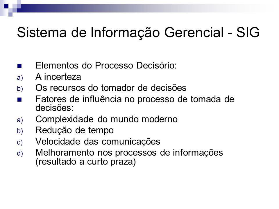 Sistema de Informação Gerencial - SIG