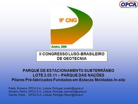 II CONGRESSO LUSO-BRASILEIRO DE GEOTECNIA