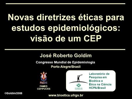 Congresso Mundial de Epidemiologia Porto Alegre/Brasil