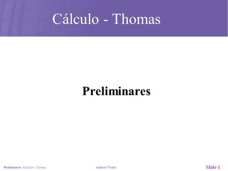 Cálculo - Thomas Preliminares.