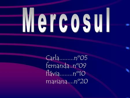 Mercosul Carla nº05 fernanda..nº09 flávia nº10