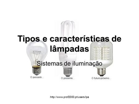 Tipos e características de lâmpadas
