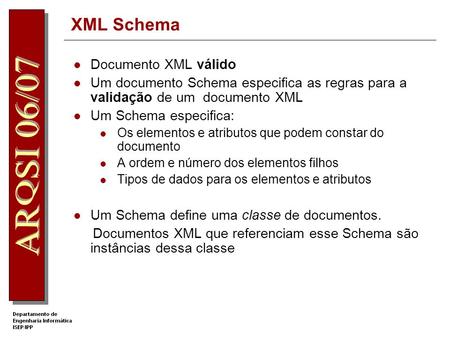 XML Schema Documento XML válido
