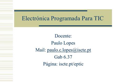 Electrónica Programada Para TIC