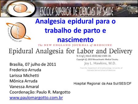 Analgesia epidural para o trabalho de parto e nascimento