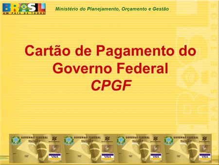 Cartão de Pagamento do Governo Federal CPGF