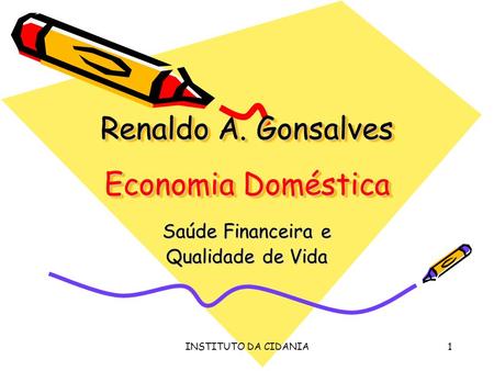 Renaldo A. Gonsalves Economia Doméstica