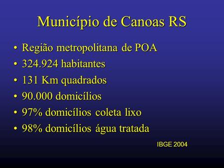 Município de Canoas RS Região metropolitana de POA habitantes