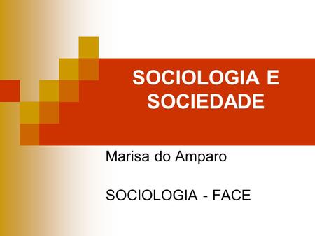 SOCIOLOGIA E SOCIEDADE