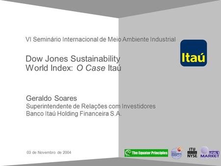 Dow Jones Sustainability World Index: O Case Itaú
