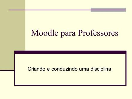Moodle para Professores