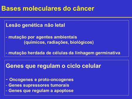 Bases moleculares do câncer