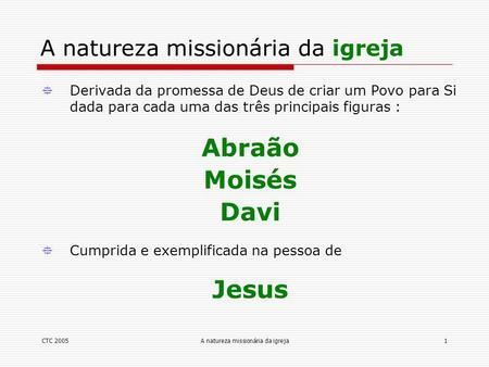 A natureza missionária da igreja