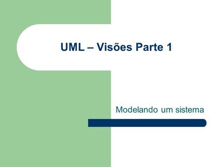 UML – Visões Parte 1 Modelando um sistema.