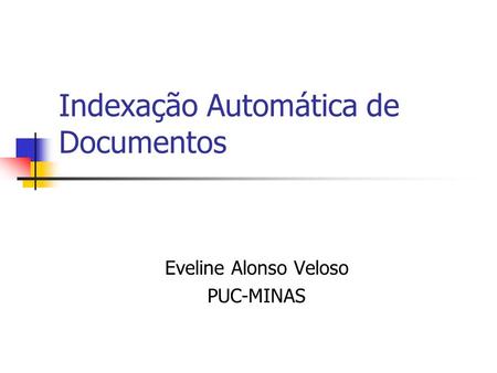 Indexação Automática de Documentos
