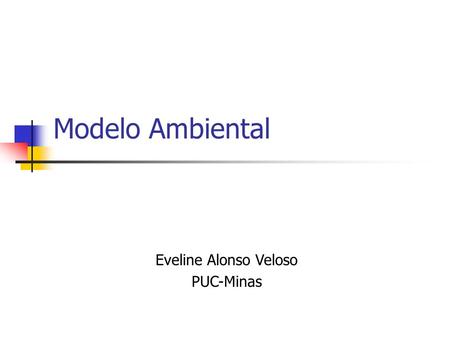 Modelo Ambiental Eveline Alonso Veloso PUC-Minas.
