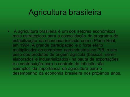 Agricultura brasileira