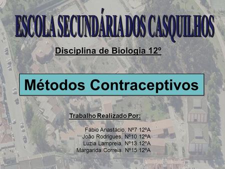 ESCOLA SECUNDÁRIA DOS CASQUILHOS Métodos Contraceptivos