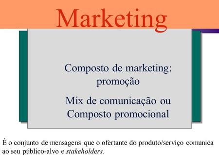 Marketing Composto de marketing: promoção