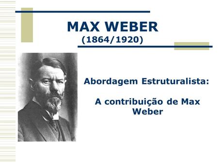 A contribuição de Max Weber
