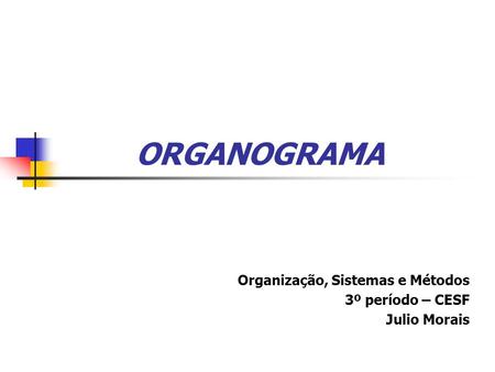 Organização, Sistemas e Métodos 3º período – CESF Julio Morais