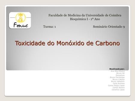 Toxicidade do Monóxido de Carbono