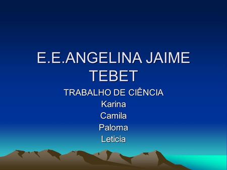 E.E.ANGELINA JAIME TEBET