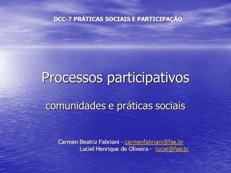 Processos participativos