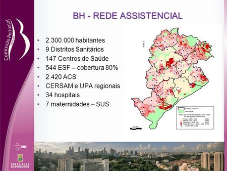 BH - REDE ASSISTENCIAL habitantes 9 Distritos Sanitários