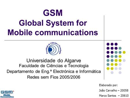 GSM Global System for Mobile communications