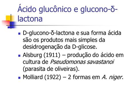 Ácido glucônico e glucono-δ-lactona